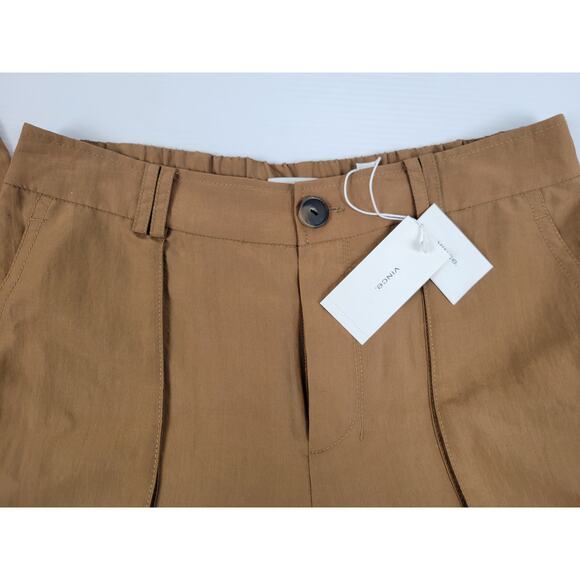 NWT Vince V967422108 Brown Nile Mid Rise Fluid‎ Cargo Wide Leg Pants Womens 8 - Picture 3 of 9
